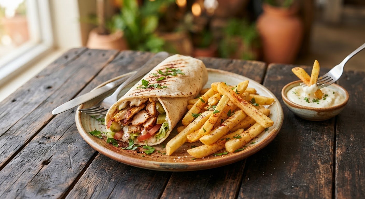 Chips With Chicken Shawarma