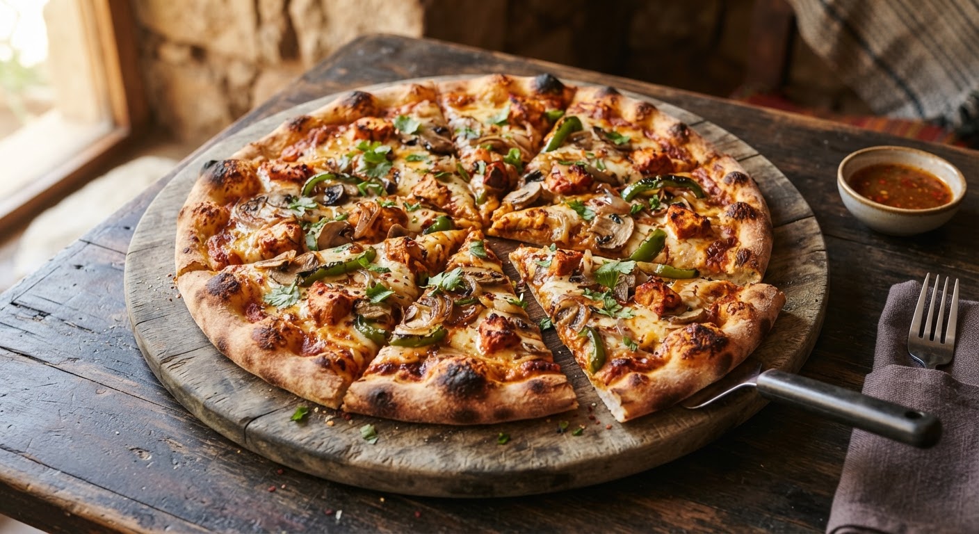 Large Chicken Mushroom Tikka Pizza